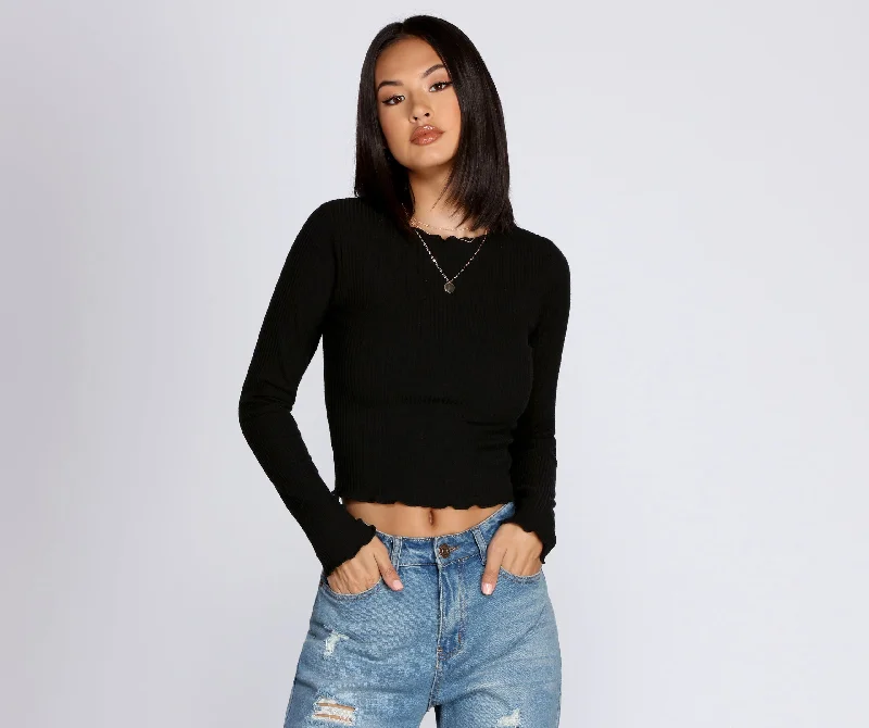 Make Your Weekend Count with Savings A Little Edge Long Sleeve Top