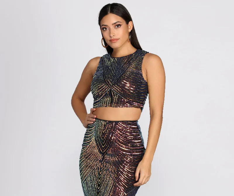 Savings Soar This Weekend Simply Stunning Sequin Crop Top