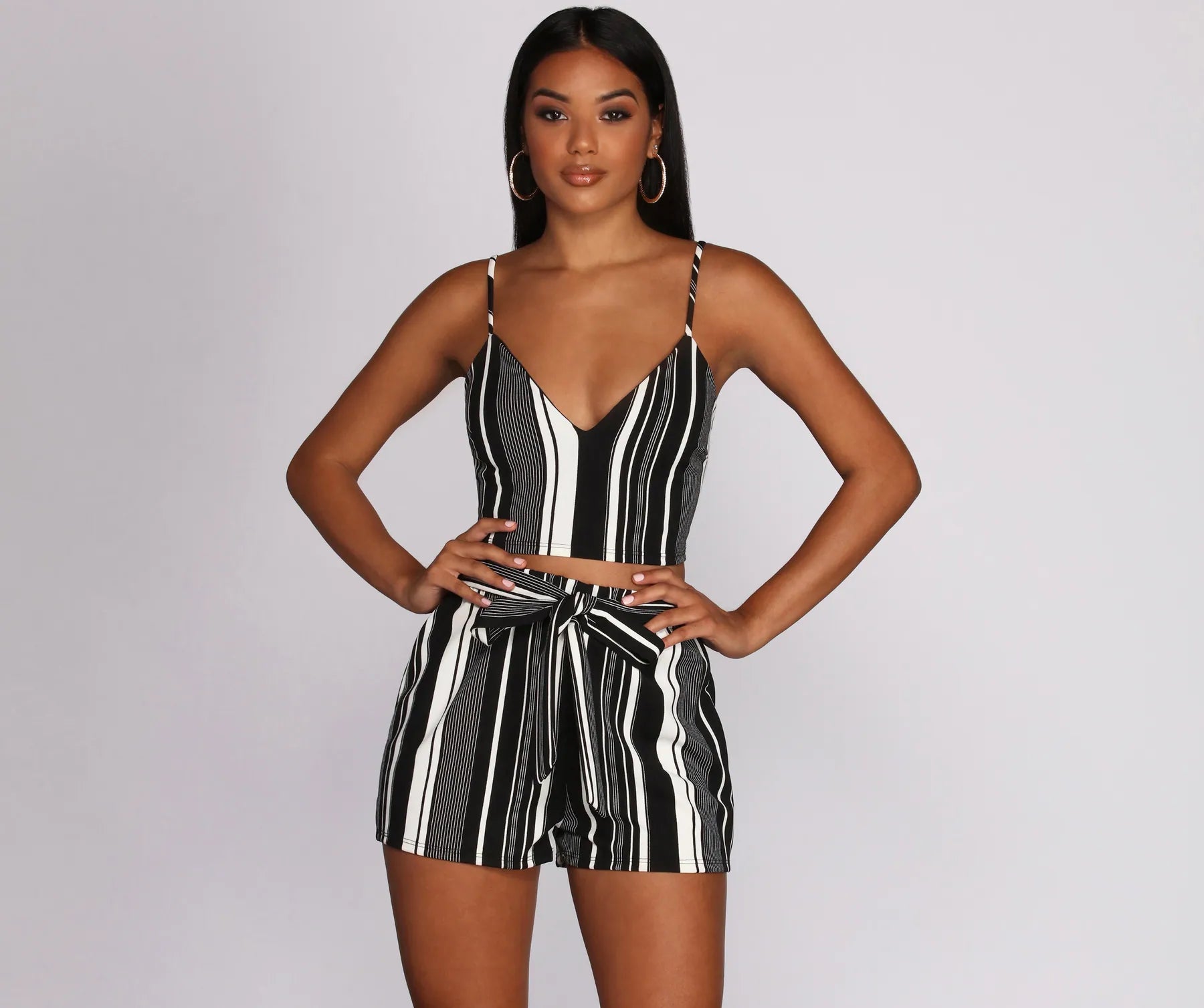 Weekend Shopping Bliss Chic In Stripes Crop Top