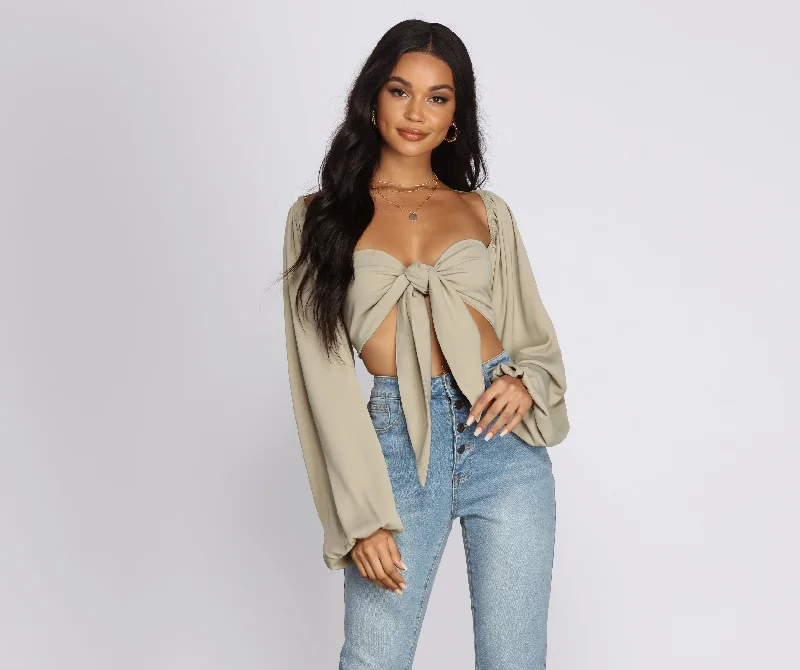 Weekend Savings Fiesta Issa Vibe Tie Front Crop Top