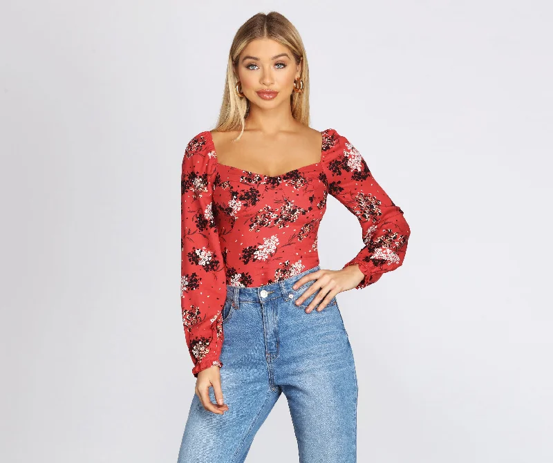 Weekend Special Blossom With Beauty Cropped Blouse