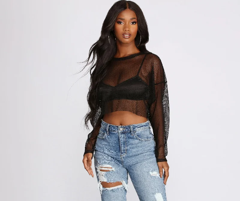 Cash Savings Your Move Fishnet Crop Top