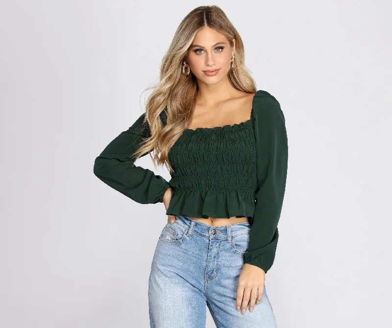 Unmissable Sale Sweetly Smocked Crop Top