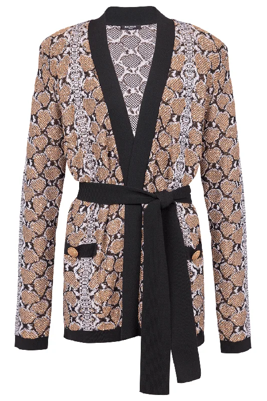 Weekend Deals to Make You Happy Print Belted Cardigan