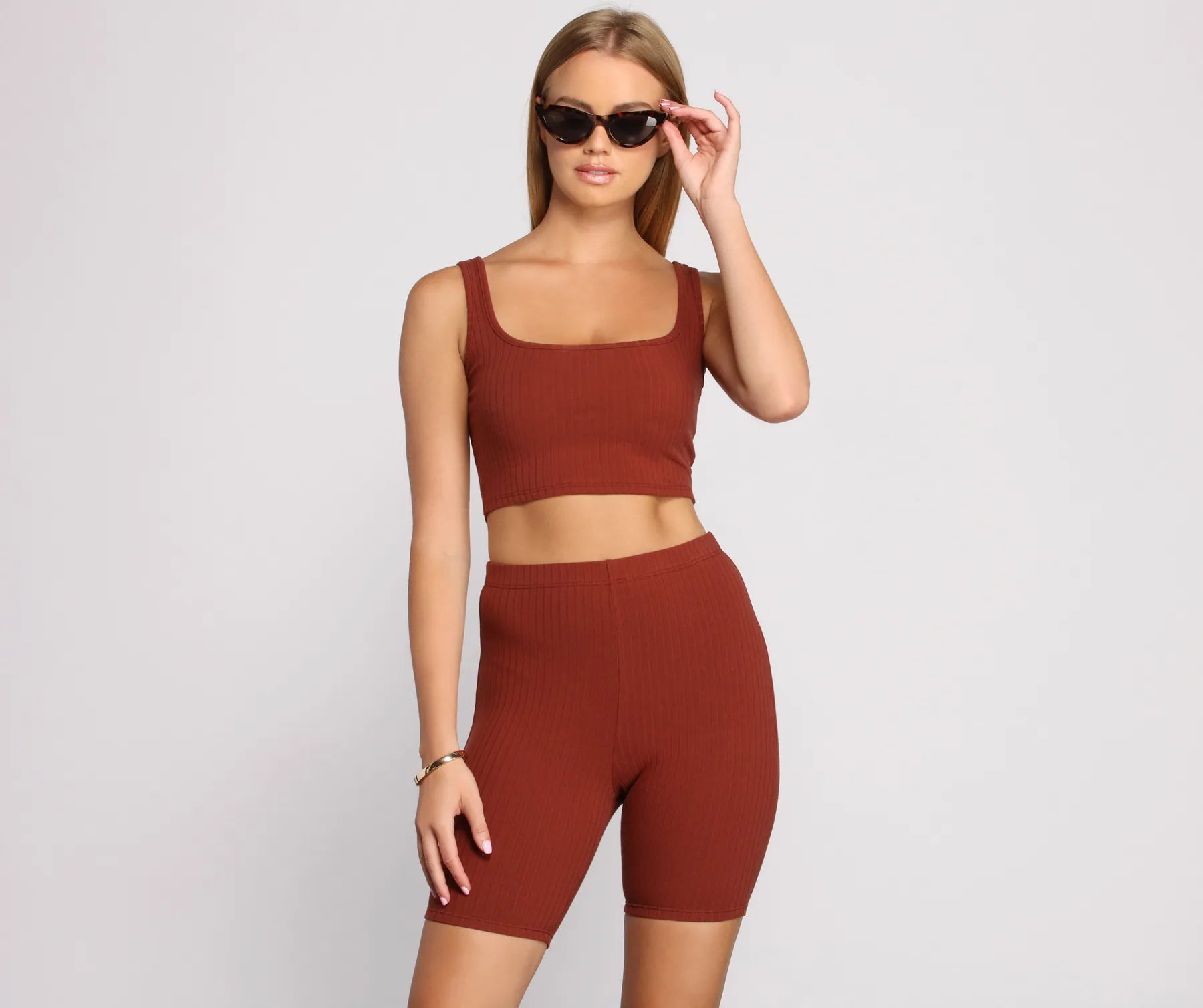 Weekend Savings Fiesta That Basic Life Ribbed Crop Top