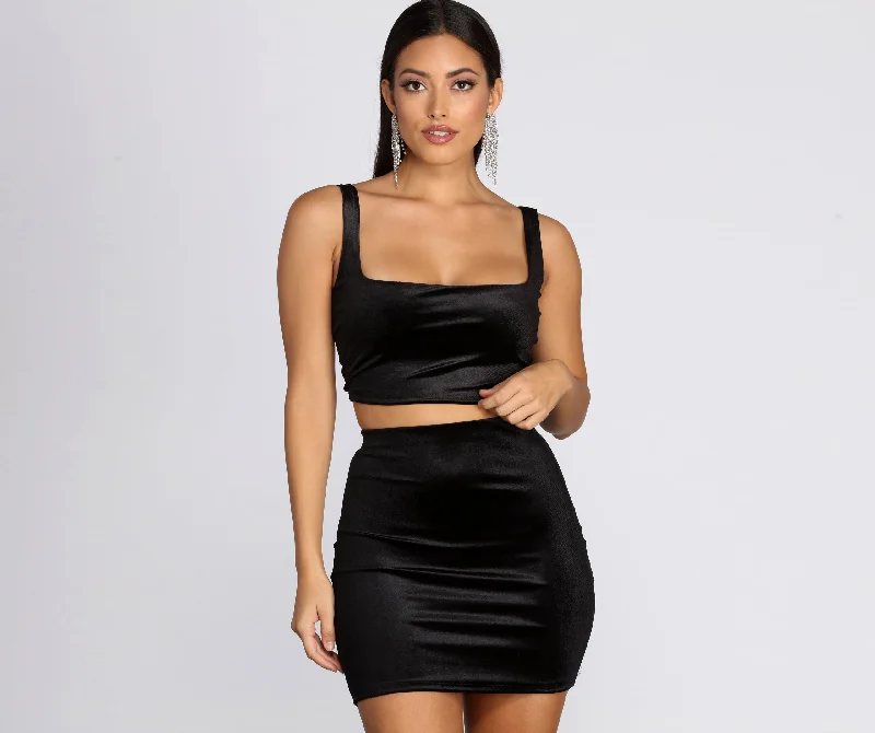 Limited Offer Velvet Stunner Crop Top