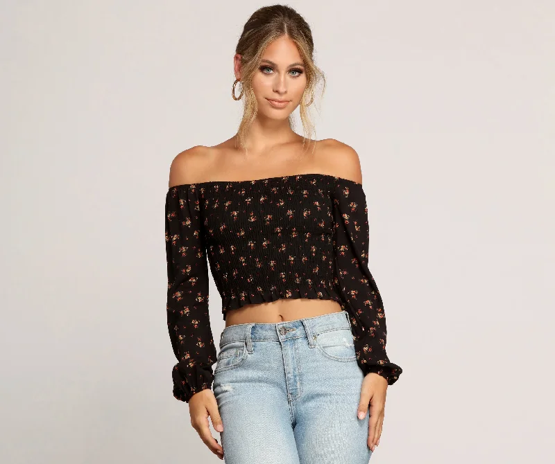 Super Savings Cutie In Floral Smocked Top