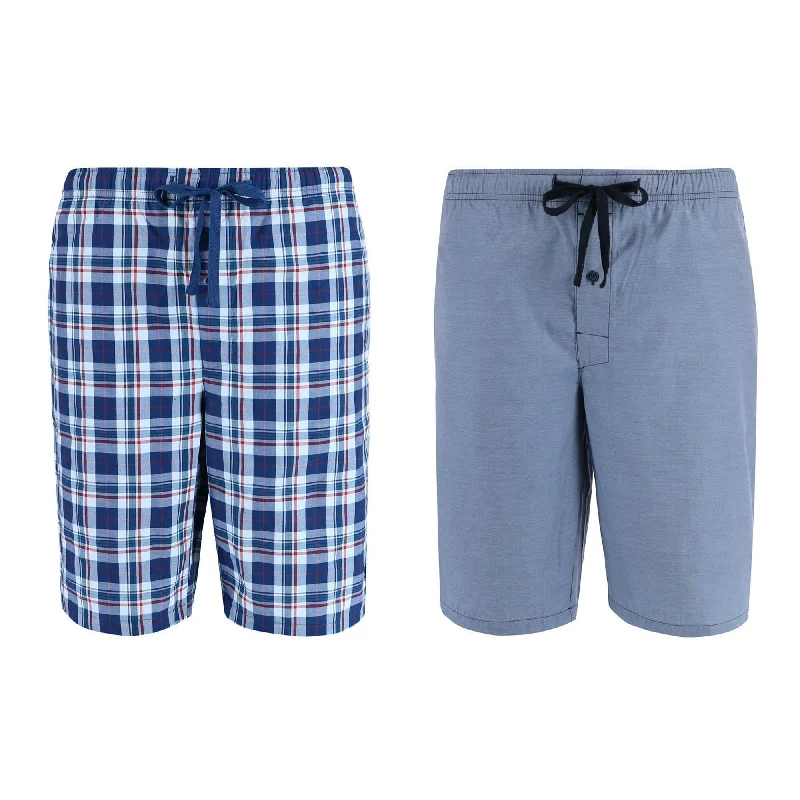 Pay Less Hanes Men's Big and Tall Woven Cotton Pajama Sleep Shorts (Pack of 2)