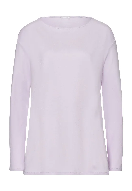 The Best Deal Loie Relaxed Round Neck Cotton Top | Lilac Fog 74882-2464