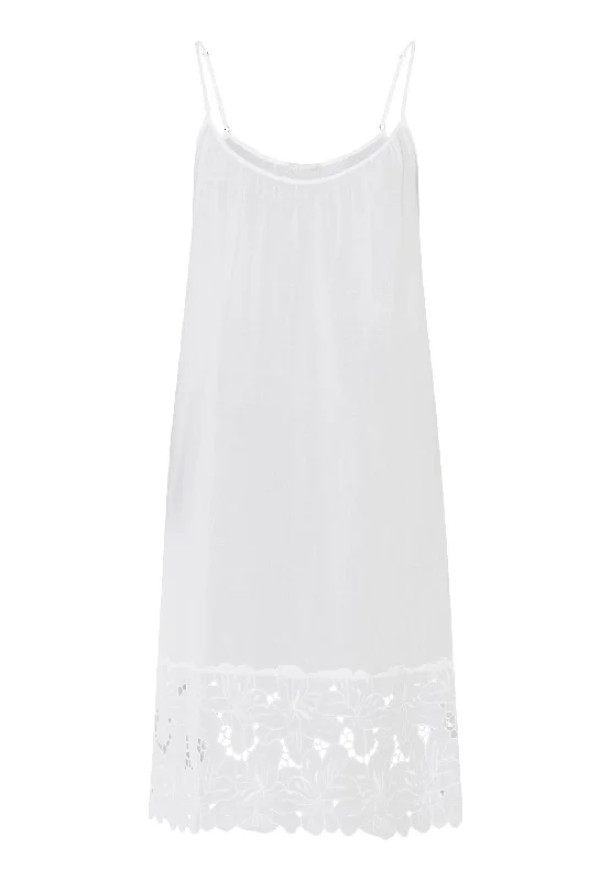 Weekend Discounts to Enjoy Clara Embroidered Cotton Chemise | White 74908-101