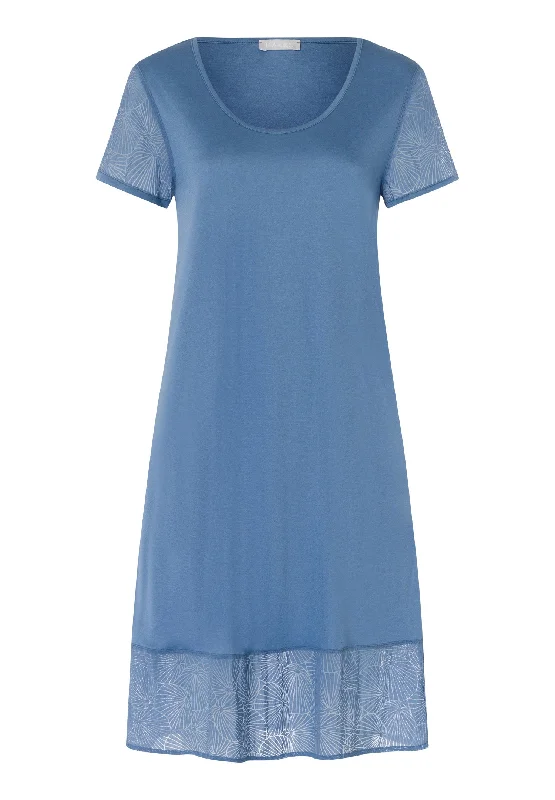 Weekend Discounts to Grab Audrey TENCEL™ and Silk Nightgown | Dusty Blue 74917-2515