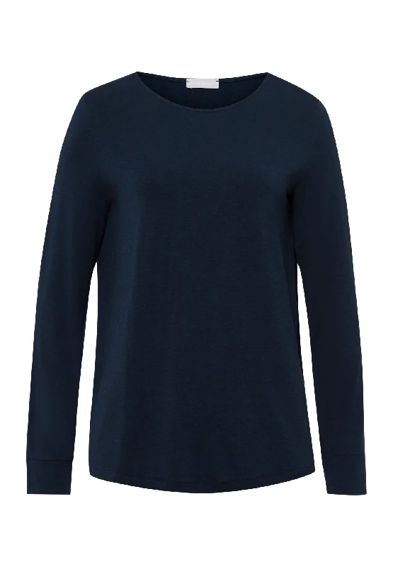 Today Only Natural Elegance Relaxed Round Neck Top | Deep Navy 74948-1610