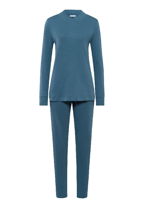 Weekend Savings Galore Loane High-Neck Cotton Pajama Set | Spruce 74974-1663