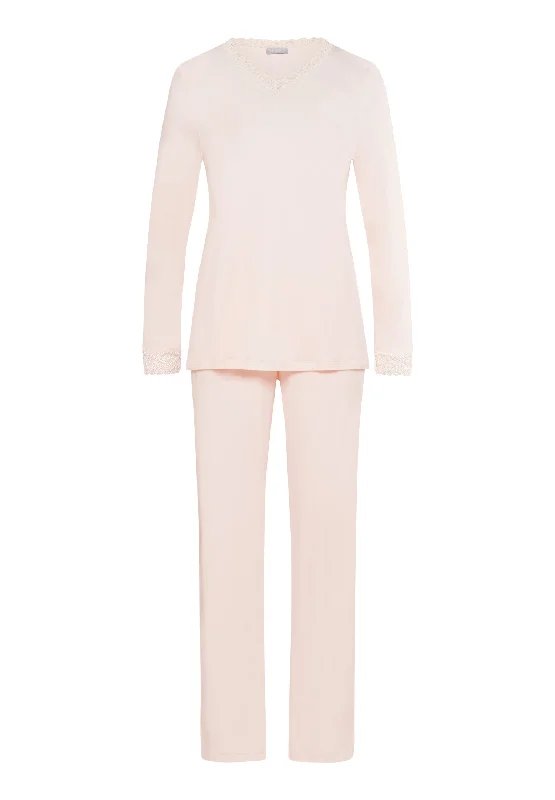 Limited Offer Moments Lace Trim Cotton Pajama Set | Crystal Pink 77041-1334
