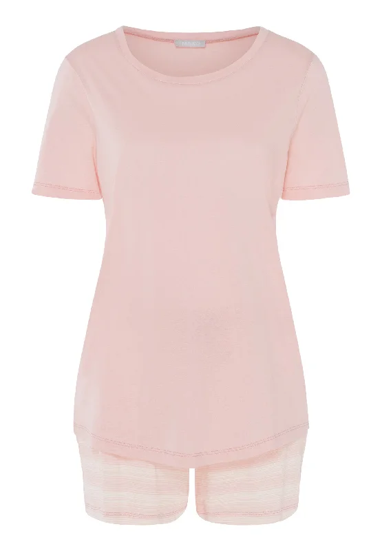 Best Seller Laura Soft Cotton Modal Short Pajama Set | Coral Stripes 77657-2881