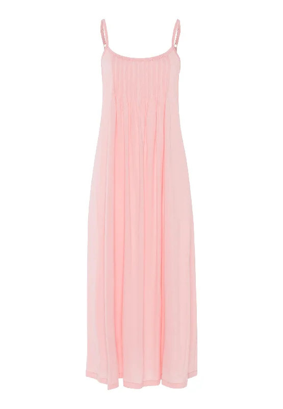 Weekend Specials to Savor Juliet Pleated Cotton Chemise | Coral Pink 77748-2349