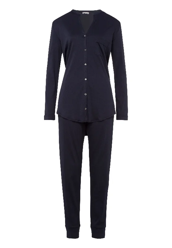 Weekend Extravaganza: Shop Now Pure Essence Button Front Soft Cotton Pajama Set | Black 77949-019