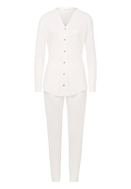 Time-Limited Offer Pure Essence Button Front Soft Cotton Pajama Set | Off White 77949-102