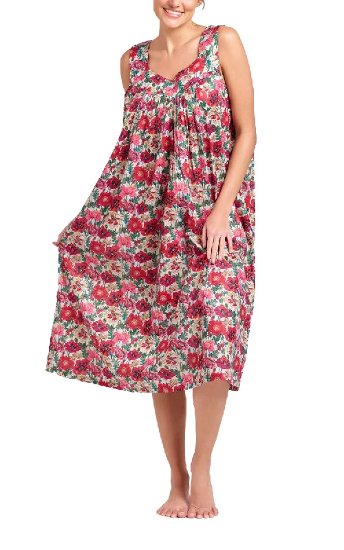 One-Day Only Arabella Lily Nightgown In Red Vibrant Floral MD-411F4