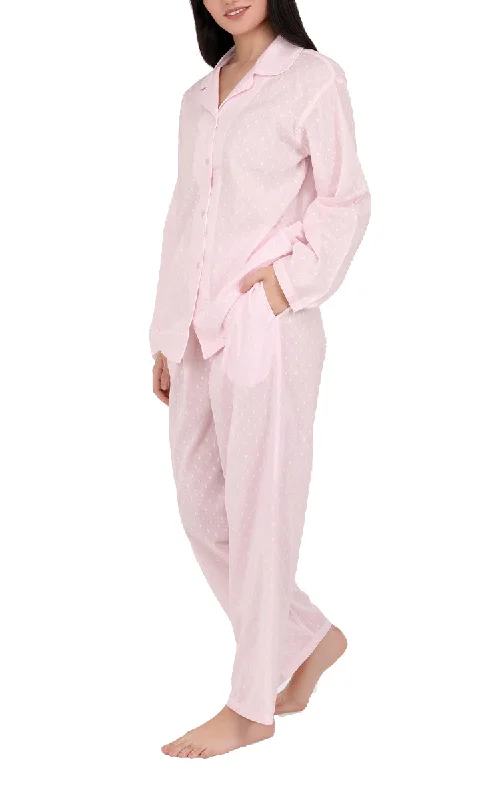 Now or Never Arabella 100% Cotton Pyjama with Long Sleeve in Pink Hailspot MD-751P1