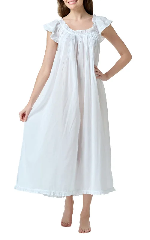 Weekend Savings Delight Arabella 100% Cotton Voile Nightgown with Cap Sleeve MD-87