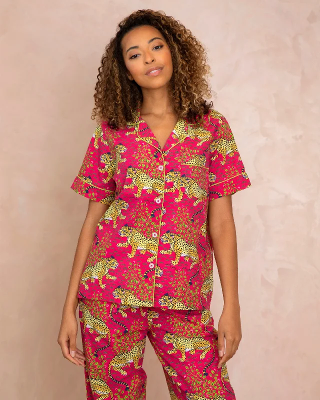 Weekend Bargains Galore Bagheera - Short Sleeve Top & Long Pants Set - Hot Pink
