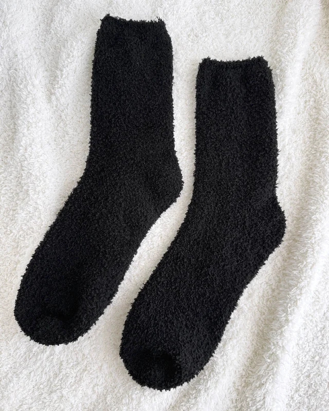 Weekend Deals That Dazzle Black Bia Fuzzy Yarn Socks