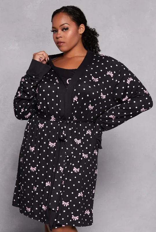 Weekend Savings Spree Plus Size Girl Gang Graphic Cami Nightgown with Robe