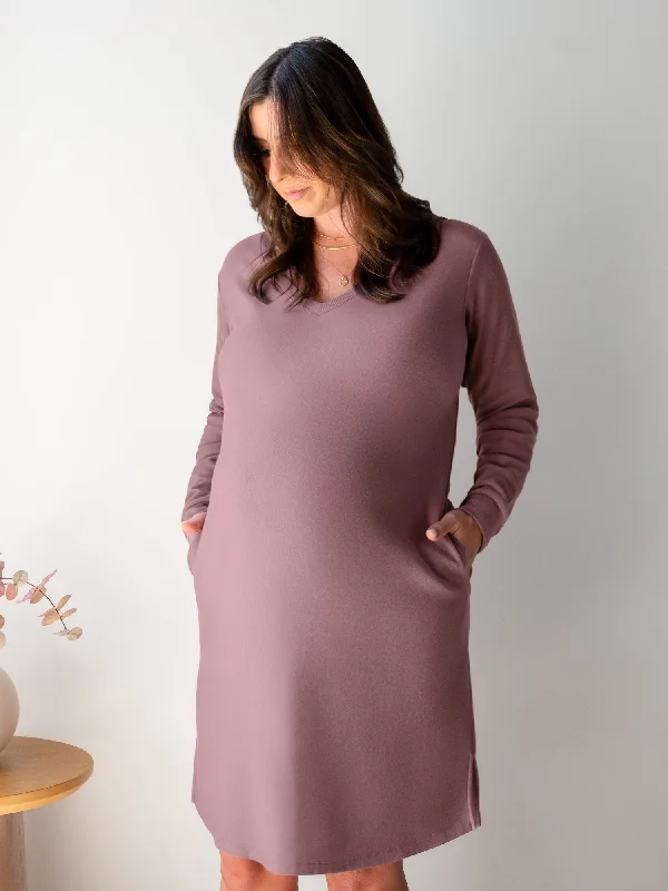 Great Bargain Blake Oversized Maternity & Nursing Lounge Dress | Twilight