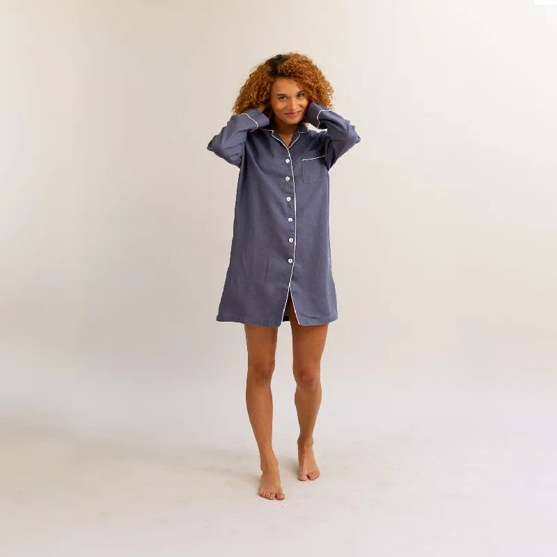 Price Drop Blueberry Linen Night Shirt