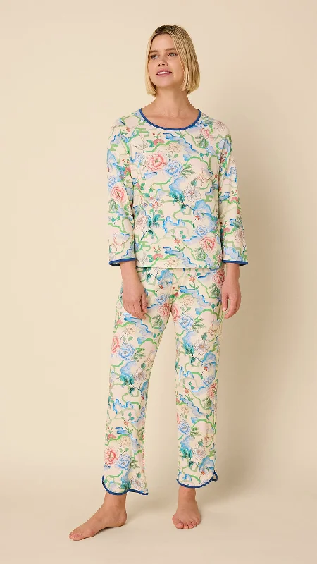 Hot Buy Butterfly Floral Pima Knit Simple Set