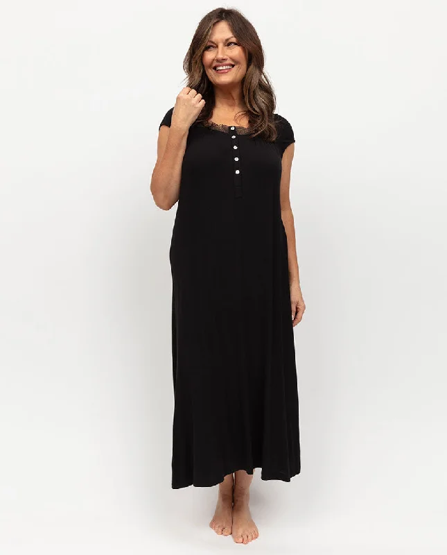 Sale Event Carolynn Womens Lace Detail Jersey Short Sleeve Long Nightdress