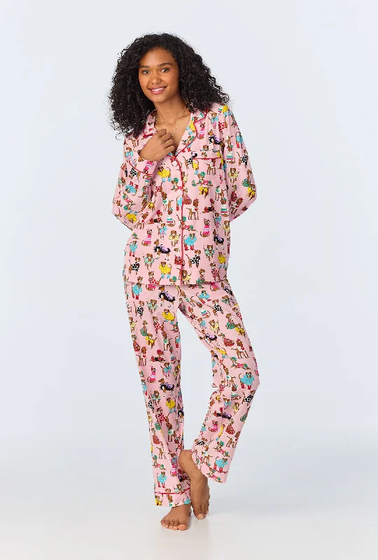 Time-Sensitive Bedhead x Bronwyn Newport Chic Boxers Long Sleeve Classic Stretch Jersey PJ Set