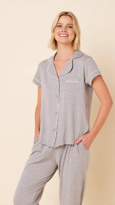 Weekend Deals That Please Classic Pima Knit Capri - Heather Grey