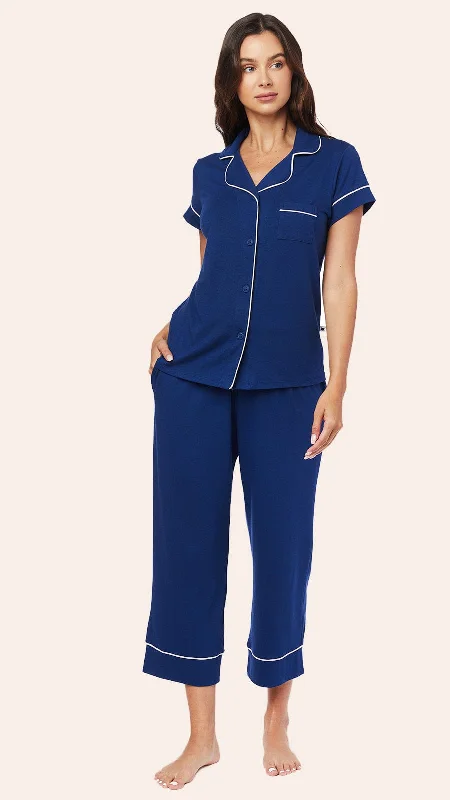 Bargain Alert Classic Pima Knit Capri - Marine Blue