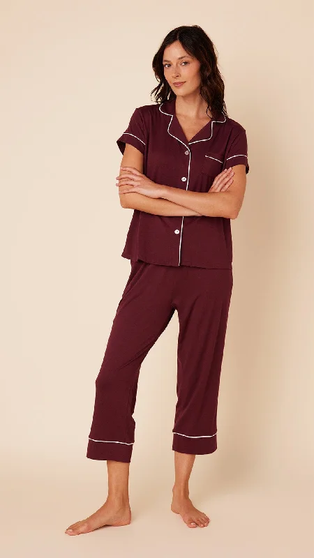 Huge Savings Classic Pima Knit Capri - Mulled Wine
