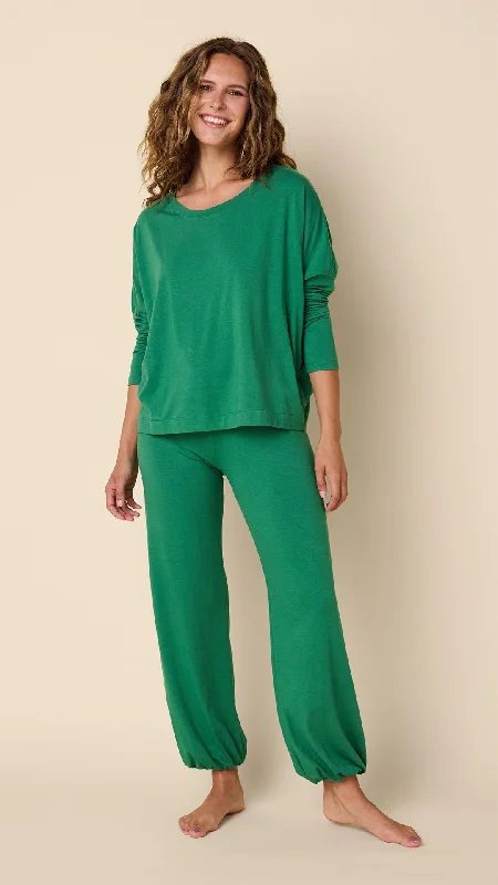 Midnight Madness Classic Pima Knit Pullover Set - Pine