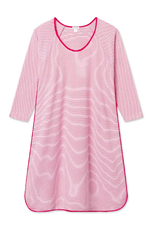 Hurry Up Pima Long Sleeve Nightgown in Classic Red
