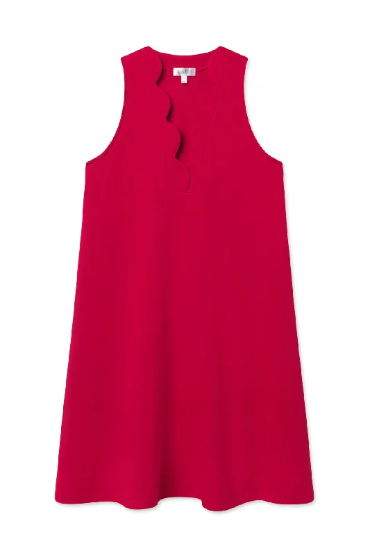 Shop the Weekend Away Pima Scallop Tank Gown in Classic Red