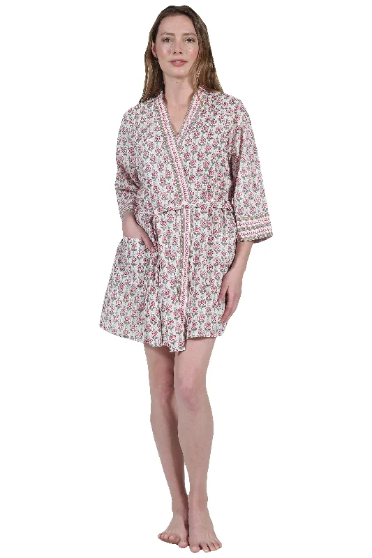 Limited Offer La Cera Short Cotton Wrap Robe
