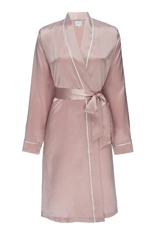 Weekend Deals That Dazzle Silk Charmeuse "Boyfriend" Robe: Rose Gold