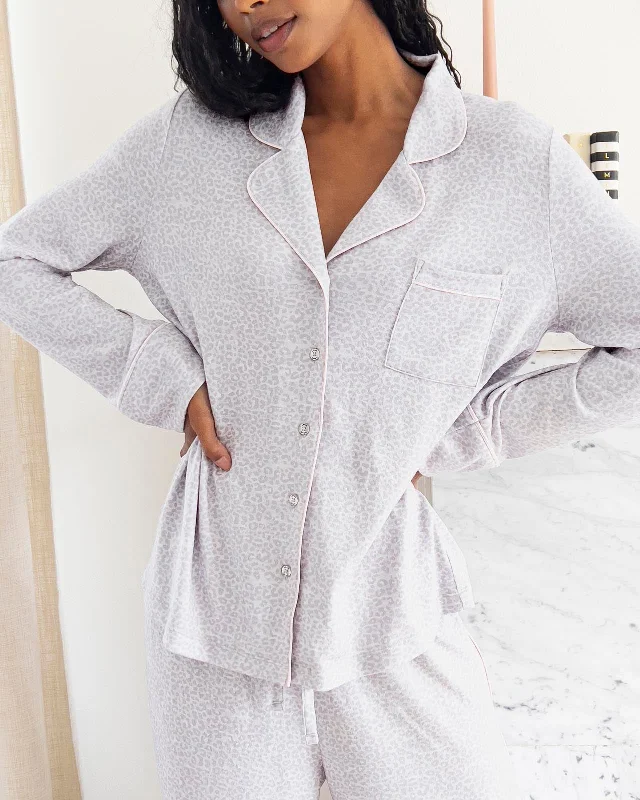 New Deal Flora Pillow Soft Leopard PJ Set