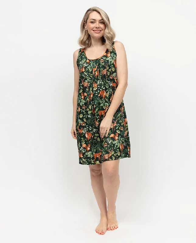 Crazy Savings Forrest Womens Woodland Print Short Nightdress