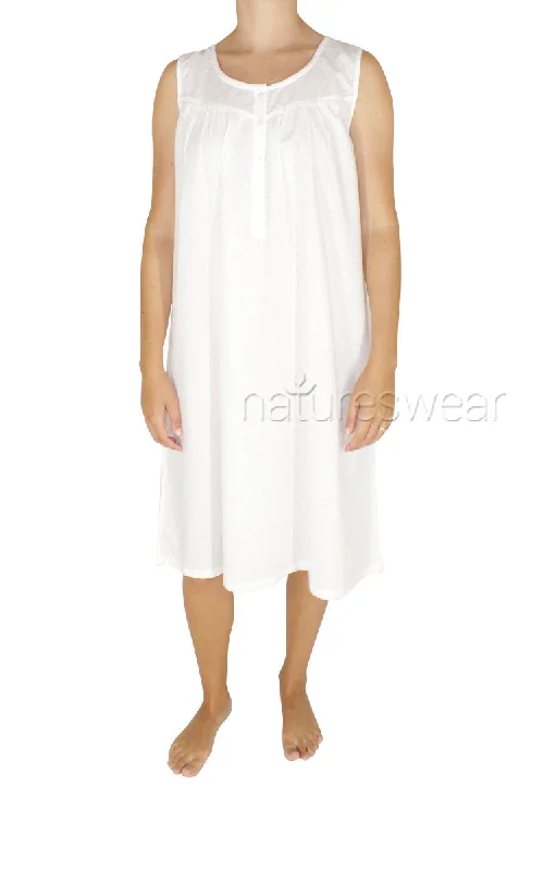 Markdown Sale French Country 100% Cotton Nightgown Sleeveless in Soft Pink Spot FCW141