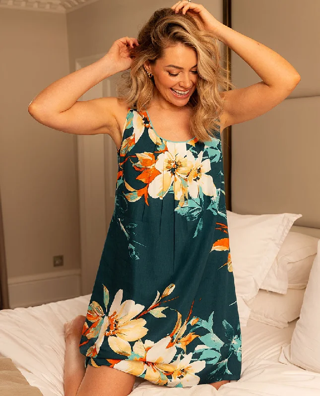 Closeout Deal Goldie Womens Floral Print Short Nightdress