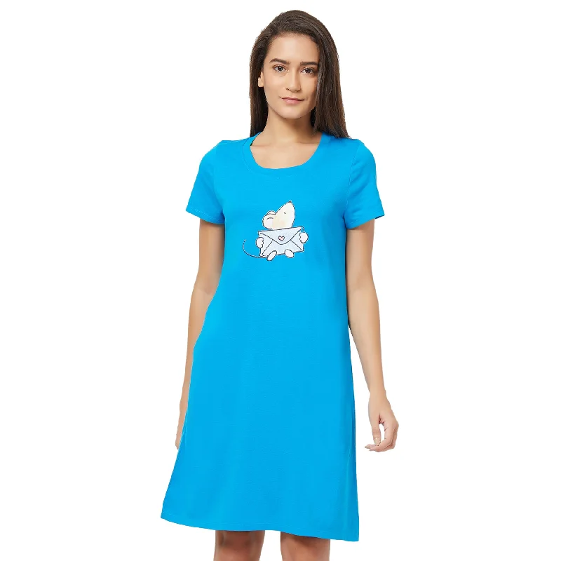 Extra Discount Half Sleeve Printed Sleepshirt NT-98