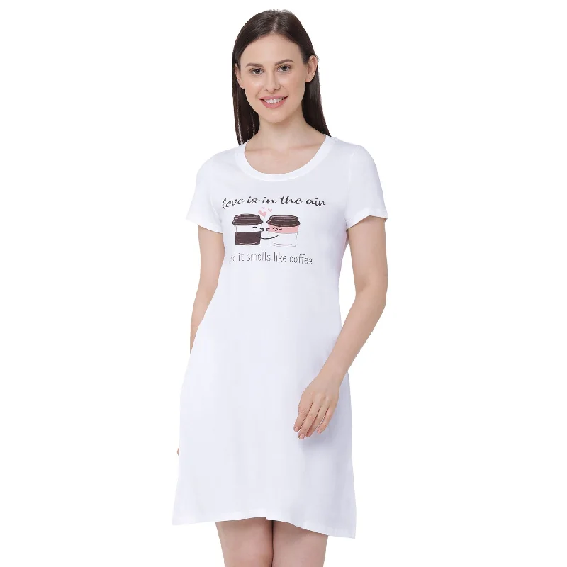 Early Bird Half Sleeve Printed Sleepshirt NT-98