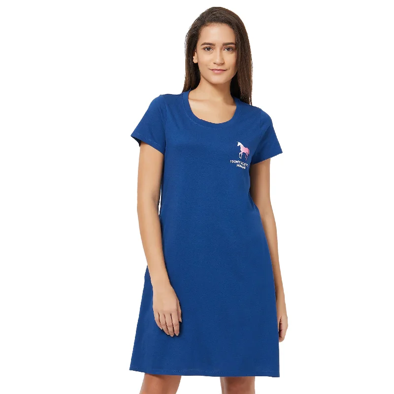 Clearance Sale Half Sleeve Printed Sleepshirt-NT-98