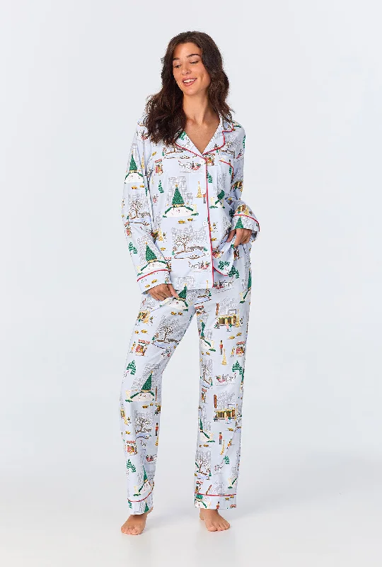 Take Advantage Holiday In The City Long Sleeve Classic Stretch Jersey PJ Set