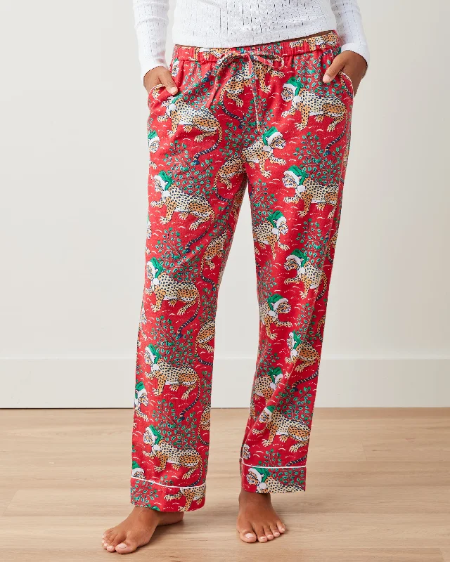 Instant Deal Holly Jolly Bagheera - Flannel PJ Pants - Ruby